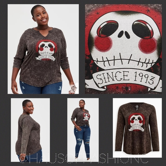 TORRID The Nightmare Before Christmas Jack Skellington Skull Top! NWT! - Picture 2 of 7